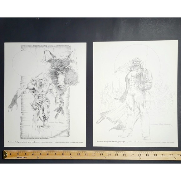 Buccaneer ART LITHO SET 6 Hunter Grey-Wolf S.C.Harbaker Falcon Comic 710/1500 NM - Picture 10 of 12